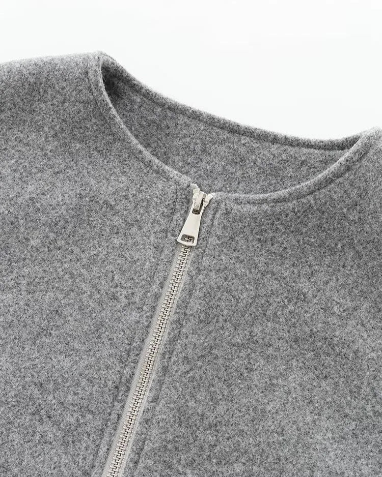 Drew | Solid Zip Bomber Jacket