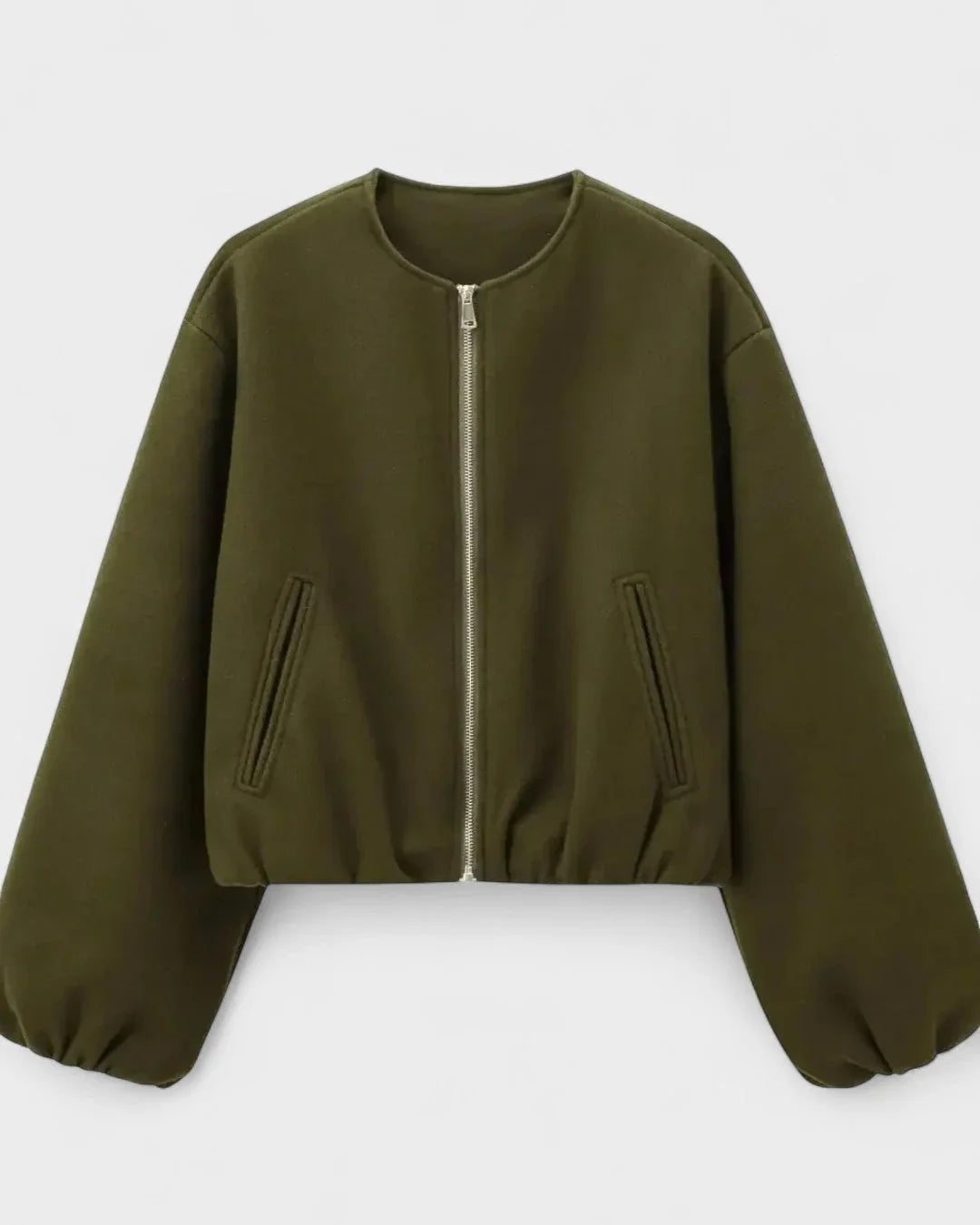 Drew | Solid Zip Bomber Jacket