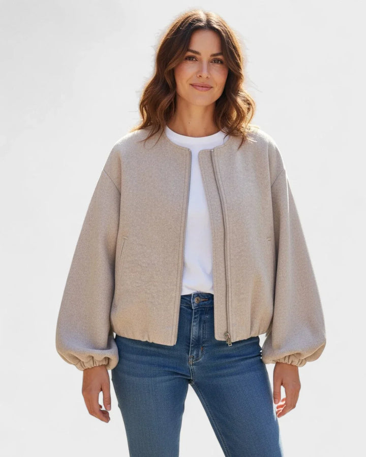 Drew | Solid Zip Bomber Jacket