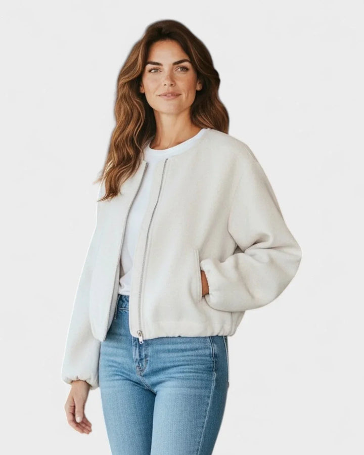 Drew | Solid Zip Bomber Jacket