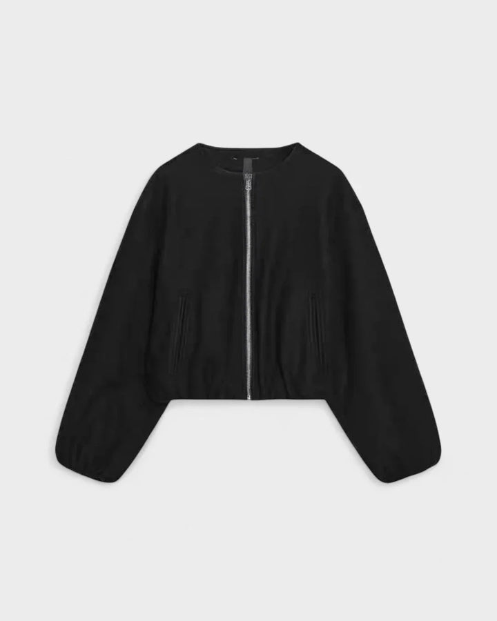 Drew | Solid Zip Bomber Jacket