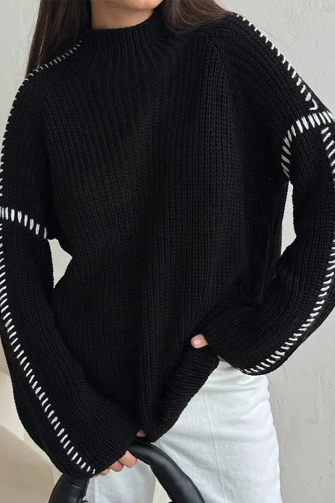 Opal | Mock Neck Knit Sweater Relaxed Fit