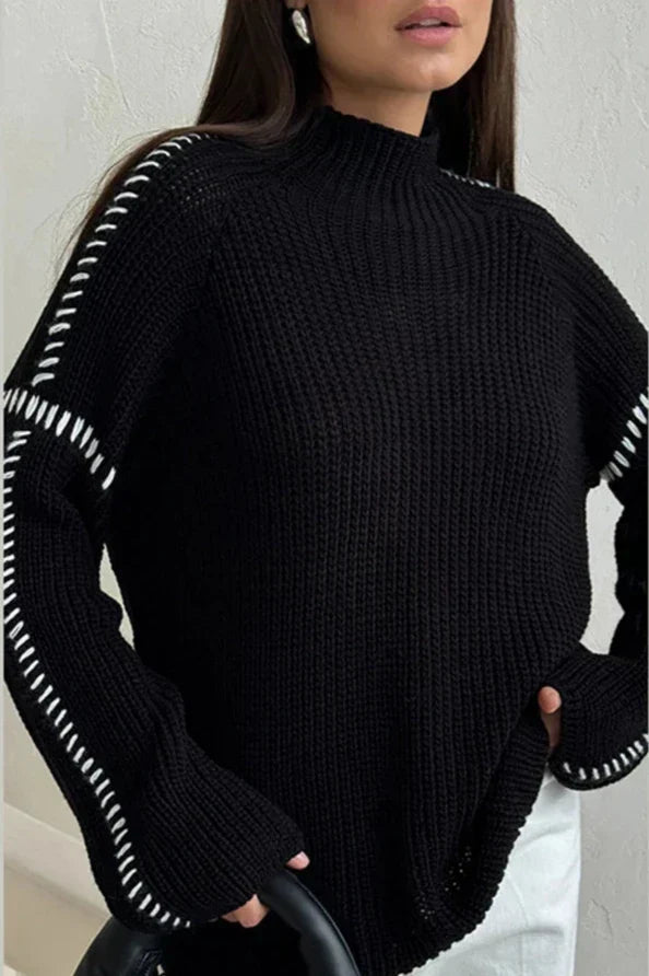 Opal | Mock Neck Knit Sweater Relaxed Fit