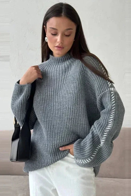 Opal | Mock Neck Knit Sweater Relaxed Fit