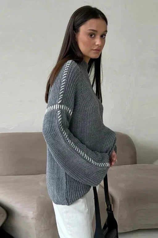Opal | Mock Neck Knit Sweater Relaxed Fit