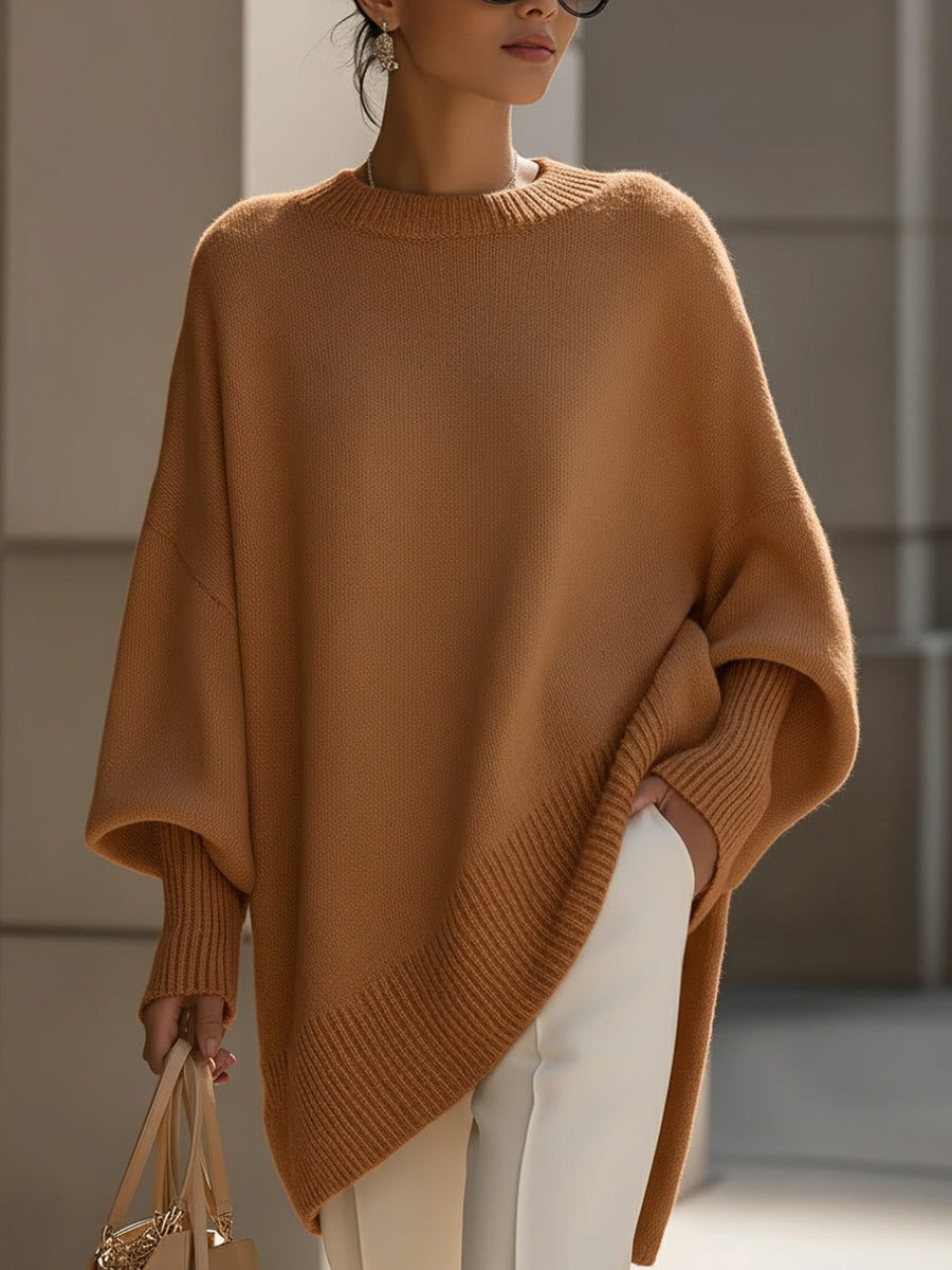 Nora | Oversized Knit Sweater Crew Neck Dropped Shoulders