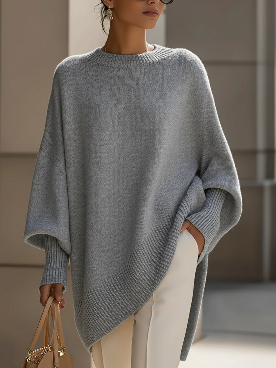 Nora | Oversized Knit Sweater Crew Neck Dropped Shoulders
