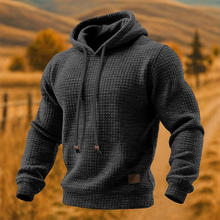 Frank mens waffle knit pullover hoodie