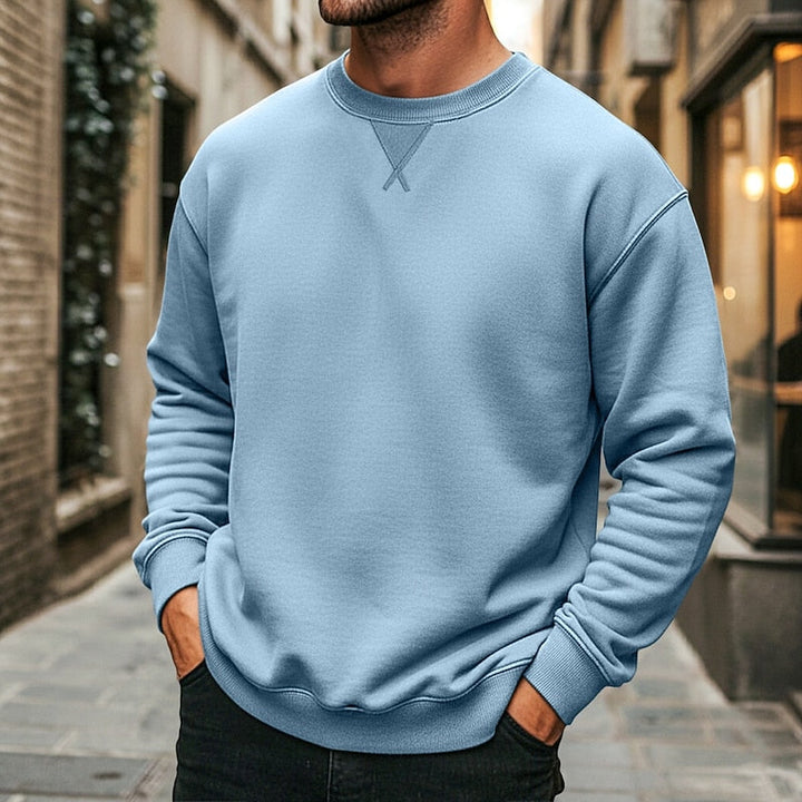 Mens classic crew neck sweatshirt in light blue